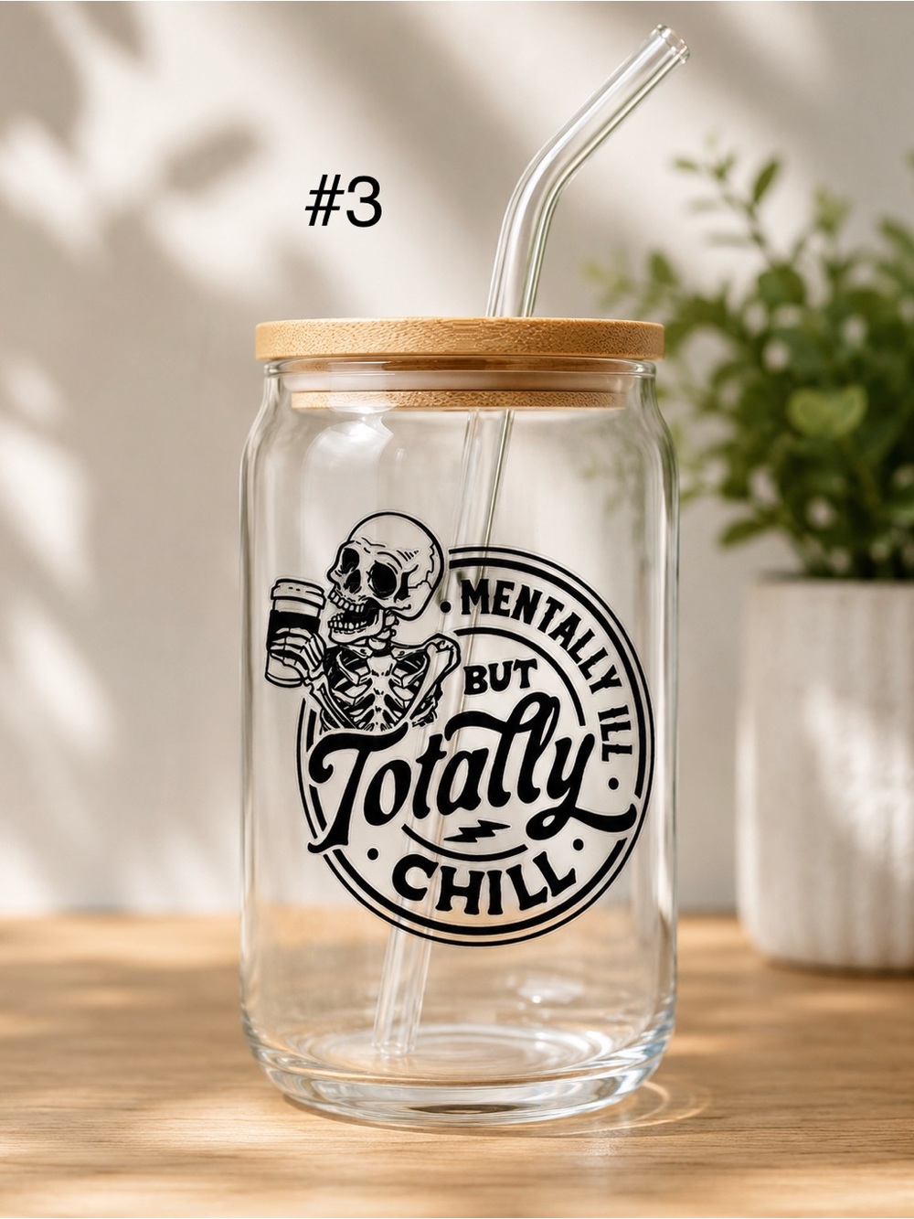 Buy now* 16 ounce glass tumbler sassy skeleton - Picture 4 of 15